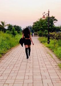 black mini skirt