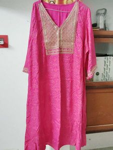 pink aline kurti