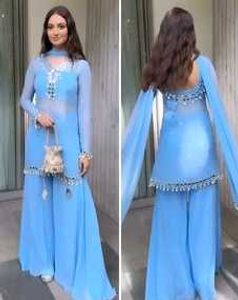 kurti dupatta &amp; flared plazo set for women