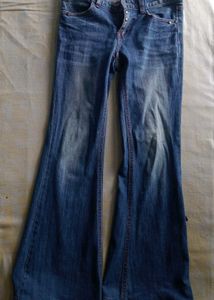 Women's low waist Blue bootcut denim Jeans