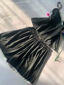 Black Lace Trim Pyjama Set