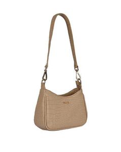 Eske Beige Croc Texture Chain Handbag