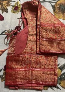 Elegant Cream &amp; Pink Silk Saree