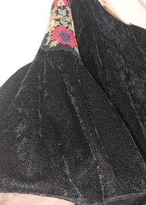 embroidered velvet top
