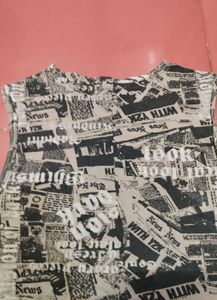 Y2k Newspaper print Tank Top