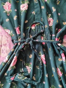 Vintage Floral Button-Up Midi Dress