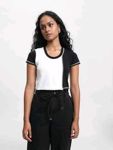 Color Block Crop Top