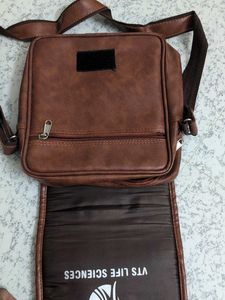 Stylish Brown Faux Leather Crossbody Bag