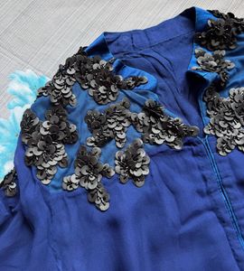 Elegant Royal Blue Embellished Kurta
