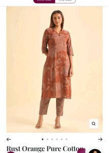 Unused Rust Chinese collar Printed Kurti