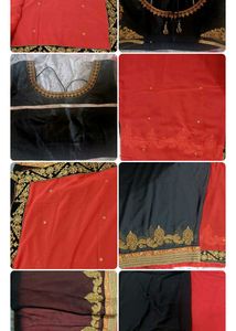 peach saree with blouse