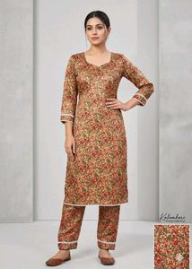 Floral Print satin kurta pant