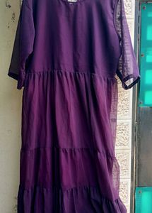 Purple Embroidered Gown