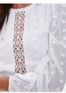 Elegant White Lace Detail Mini Dress