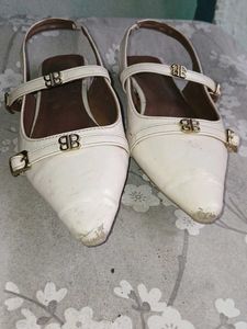 Women's White Slingback Heels