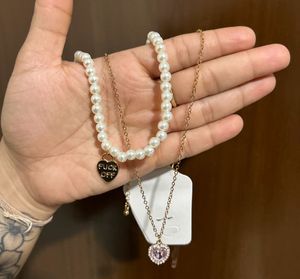 Pearl Necklace with Heart Pendant