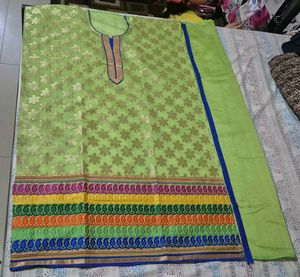 Green Suit with Blue Border Bottom
