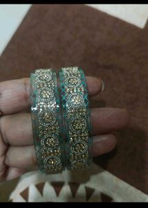 Dark Green Saree with blouse+ FREE BANGLES