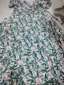 leafy patterned designed frock