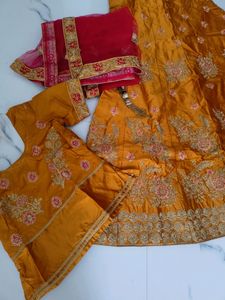 Showroom piece Mustard Red Lehenga