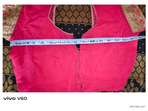 Vibrant Pink Brocade Blouse Set