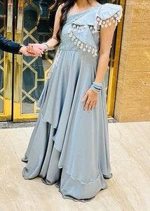 Stunning sea Blue Layered gown