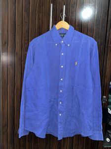 Ralph Lauren Men's Blue Button-Up Shirt