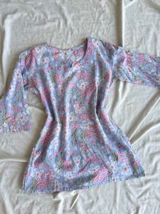 Lavender Floral Print Kurta
