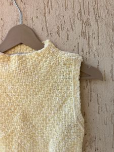 Cream Textured Sleeveless Top