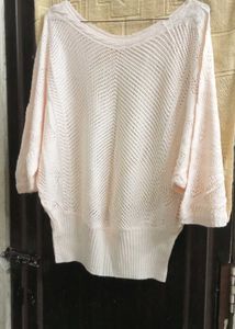 Peach Knit Dolman Top