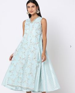 Light Blue Embroidered Kurti