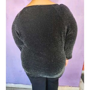 Sparkly Black Long Sleeve Top