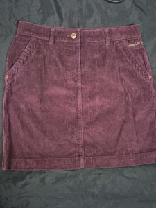 Corduroy knee length Skirt