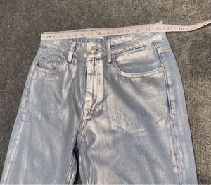 Zara Statement Silver Metallic Jeans -Turkey Denim
