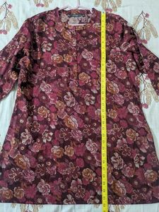 Floral Wine Coord Set – Kurta &amp; Pants