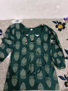 Green Printed Kurta