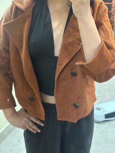 Stylish Brown Cropped Jacket
