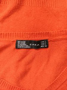 Zara coral knit sweater
