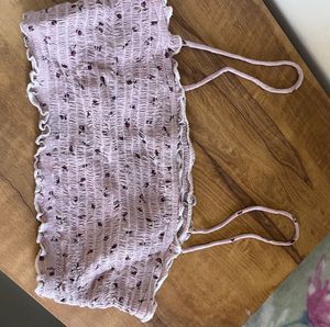 Cute Smocked Floral Crop Top