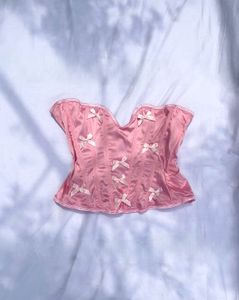 Pink Corset Top with Bows