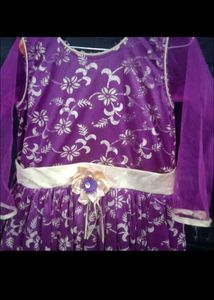 Purple Floral Girls' Dress