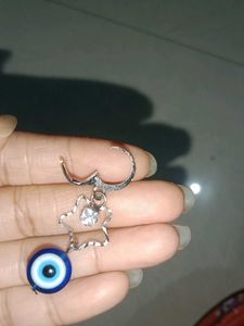 Evil Eye Star Dangle Earrings and keychain