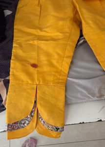 Vibrant Yellow Palazzo Pants with Embellishments