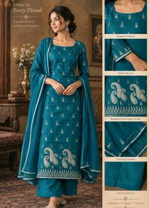 🇳🇿💫🎀Teal Embroidered Kurta Set with Dupatta