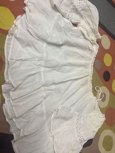 Off-Shoulder White Bell Sleeve Top