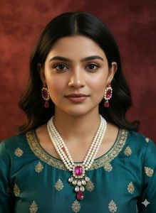 new pink kundan Jewellery Set