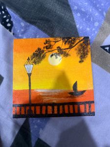 Handmade Sunset Landscape Painting