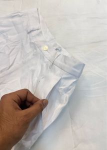 Classic White Pleated Trousers