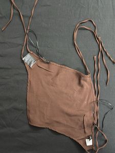 Brown One-Shoulder Top