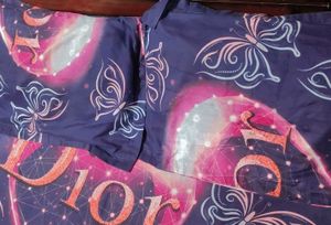 Purple 🟣 Dior King Size Bedsheet &amp; Pillow Cover